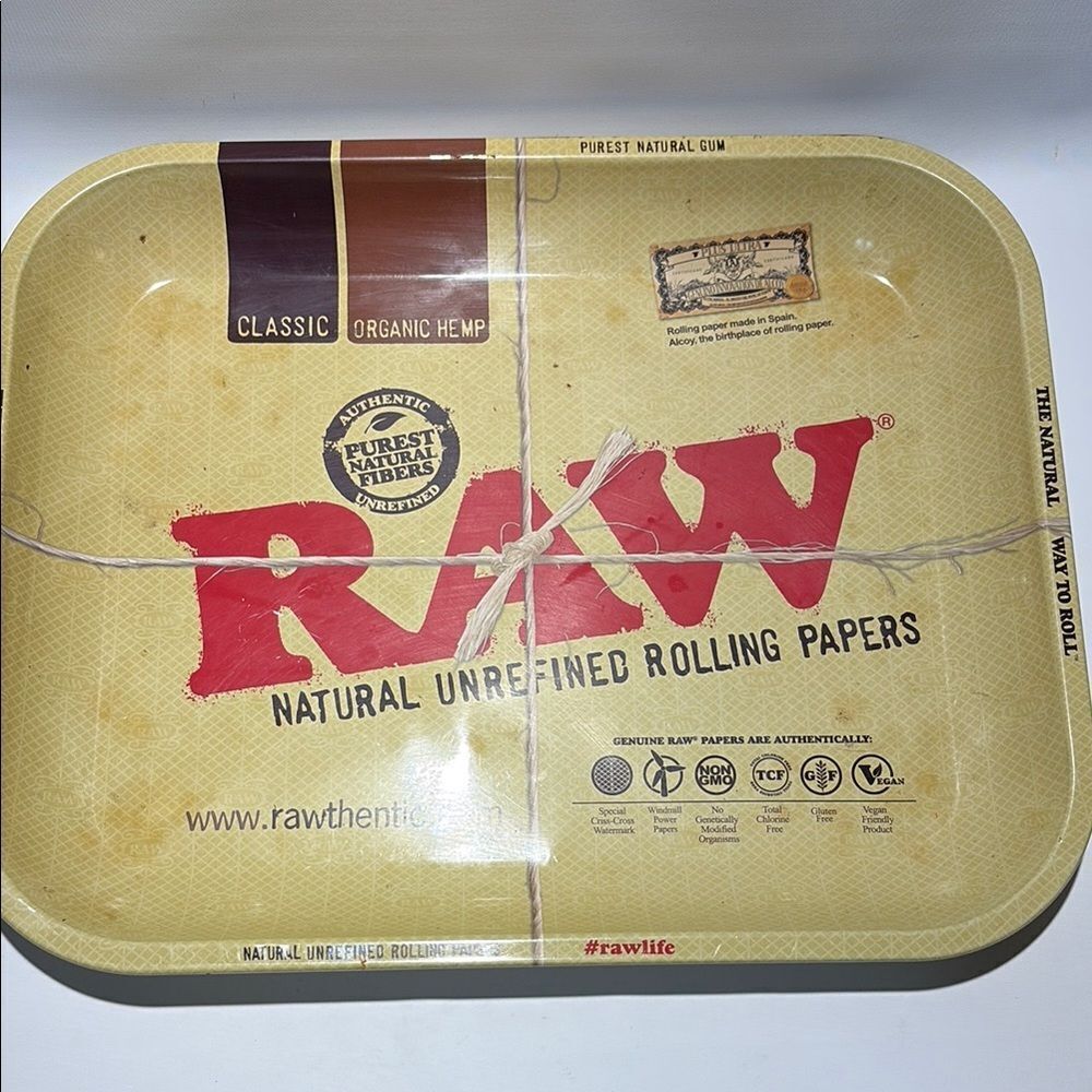 RAW Natural Unrefined Rolling Papers Tray - Brown
